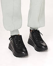 Кросівки зимові Kento 3011 37 чорні шкіра вовна 36, фото 4