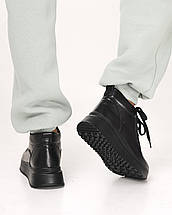 Кросівки зимові Kento 3011 37 чорні шкіра вовна 36, фото 5