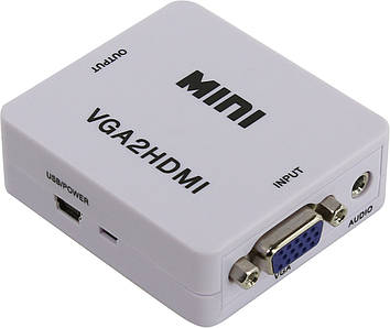 Адаптер MHZ VGA to HDMI зі звуком VGA2HDMI 5027 Білий (008508)