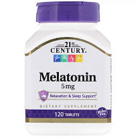 Аминокислота 21st Century Мелатонин, 5 мг, 120 таблеток (CEN-27087)
