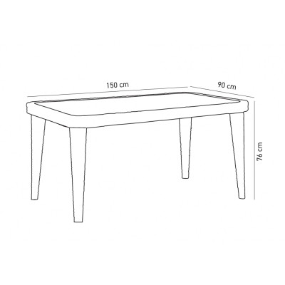 Стол садовый Tilia Osaka 90x150 см с наружным стеклом кофейный, ножки пластиковые. (10059) - Вища Якість та - фото 2 - id-p1970380682