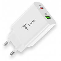 Зарядное устройство T-Phox Speedy 20W 2Ports Type-C+USB Charger (White) (Speedy 20W PD+USB) - Вища Якість та