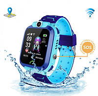 Смарт-часы KID Watch Детские Умные часы GPS+WiFi с влагозащитой IP67 Синие с голубым