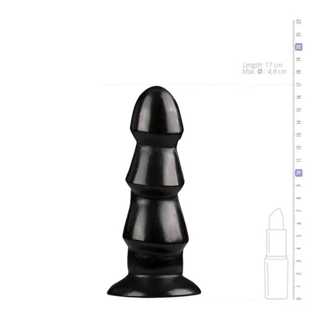 Анальний стимулятор 🖤 All Black Deluxe трисекційний, 17 см, силікон