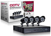 Комплект системи відеоспостереження CCTV на 4 камери, відеореєстратор, USB миша, 1080P (2Мп) 1920х1080