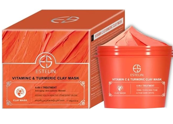 Маска Estelin Vitamin C&Turmeric Clay Mask освітлююча на основі глини з додаванням віт. С та куркуми, 100гр