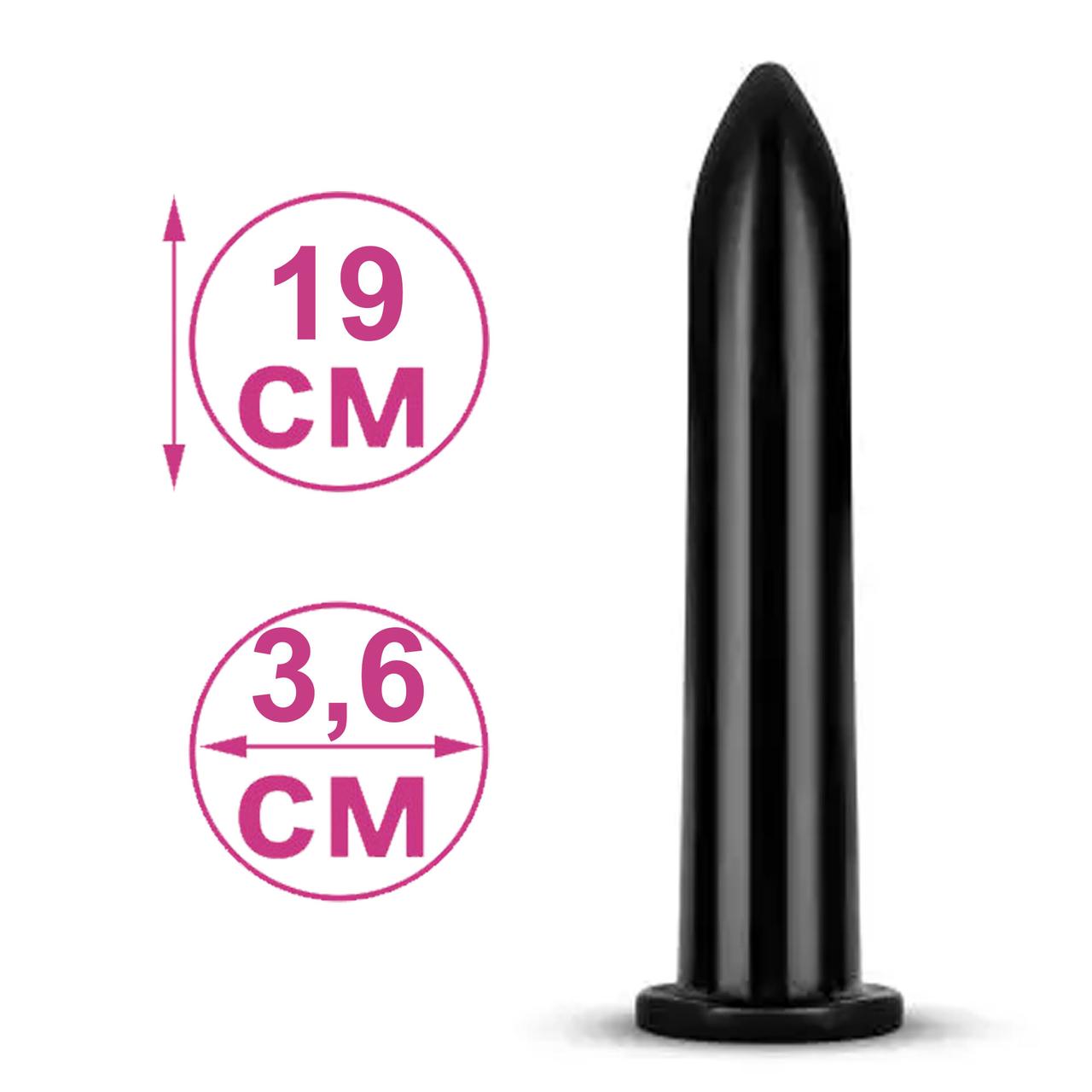 Преміум фалоімітатор 🖤 All Black Deluxe 19 см, силіконовий, класичний дизайн