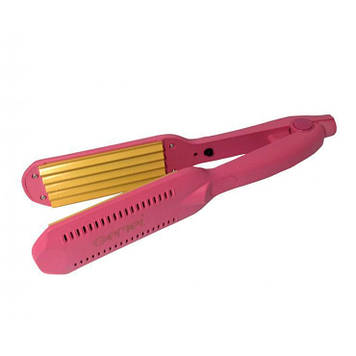 Праска гофре для укладання волосся Gemei GM-1959 Рожева