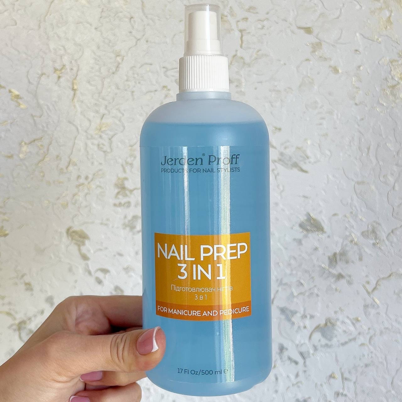 Знежирювач, зняття липкого шару Jerden Proff NAIL PREP 3 in 1, 500 мл