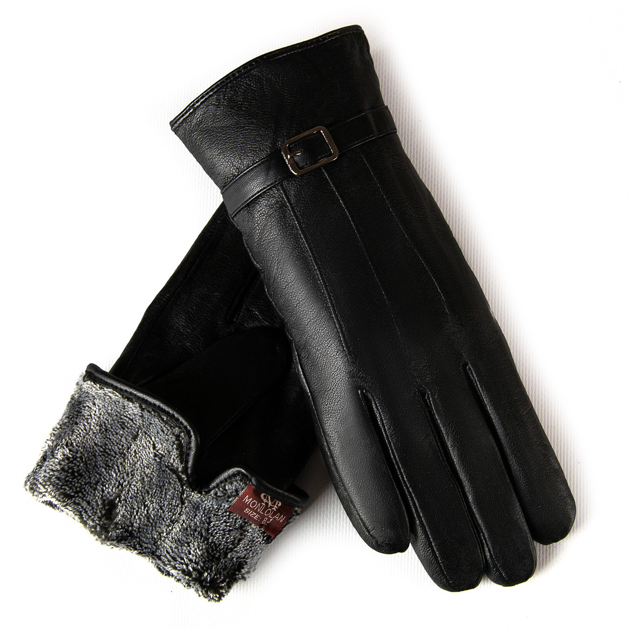 PODIUM Рукавичка Жіноча шкіра F2-5956 black махра