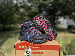 Підліткові високі термо кросівки на дівчинку Bona сині з рожевим 29
