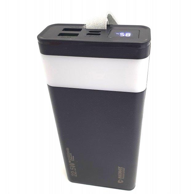 Повербанк turbo з LED-ліхтариком Maxmate зі швидким заряджанням 20000 mAh 2USB MMP20KP 22.5W чорний