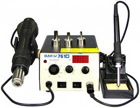 Паяльна станція BAKU BK761D фен з цифровий індикацією,  паяльник з аналоговий регулюванням t
