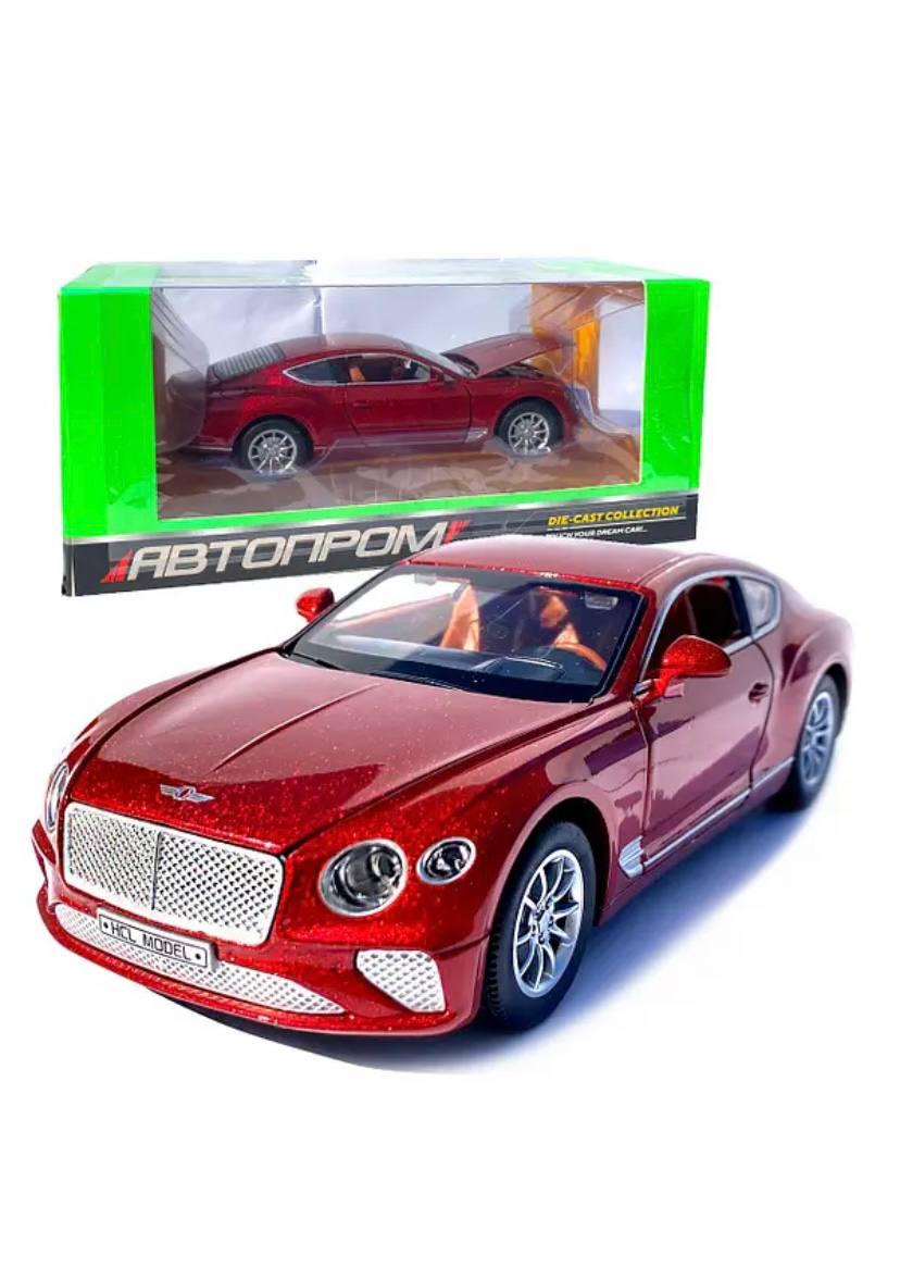 Іграшкова машинка металева Bentley (Бентли) «Автопром», червона, батар., с, звук, відкр.двері