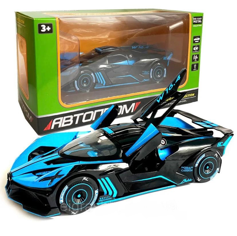 Машина Автопром Bugatti Bolide 2400 синя, 1:24, фото 1