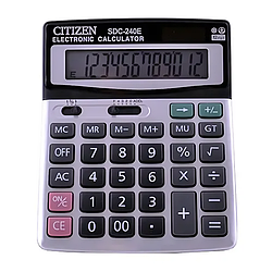 Настільний калькулятор 12-розрядний, CITIZEN 240, з подвійним живленням / Калькулятор із сонячною панеллю