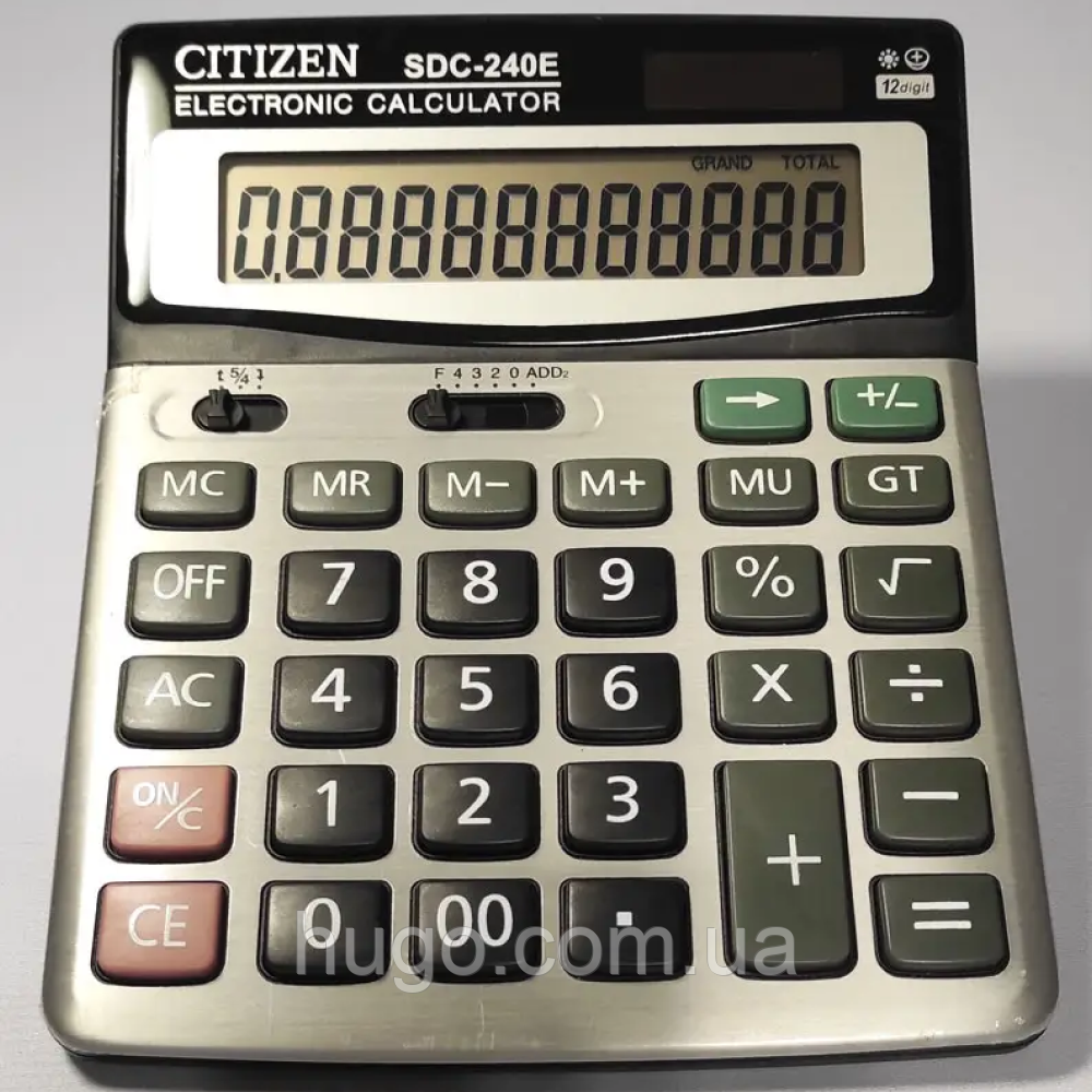 Настольный калькулятор 12-разрядный, CITIZEN 240, с двойным питанием ...