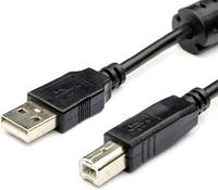 Кабель Atcom USB — USB Type-B V 2.0 (M/M), 1.5 м, ферит, чорний (5474)