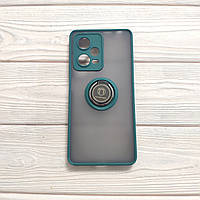 Чохол Armor Ring для Xiaomi Redmi Note 12 Pro 5G протиударний з кільцем смарагдовий
