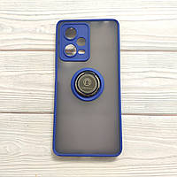 Чохол Armor Ring для Xiaomi Redmi Note 12 Pro 5G протиударний з кільцем Синій