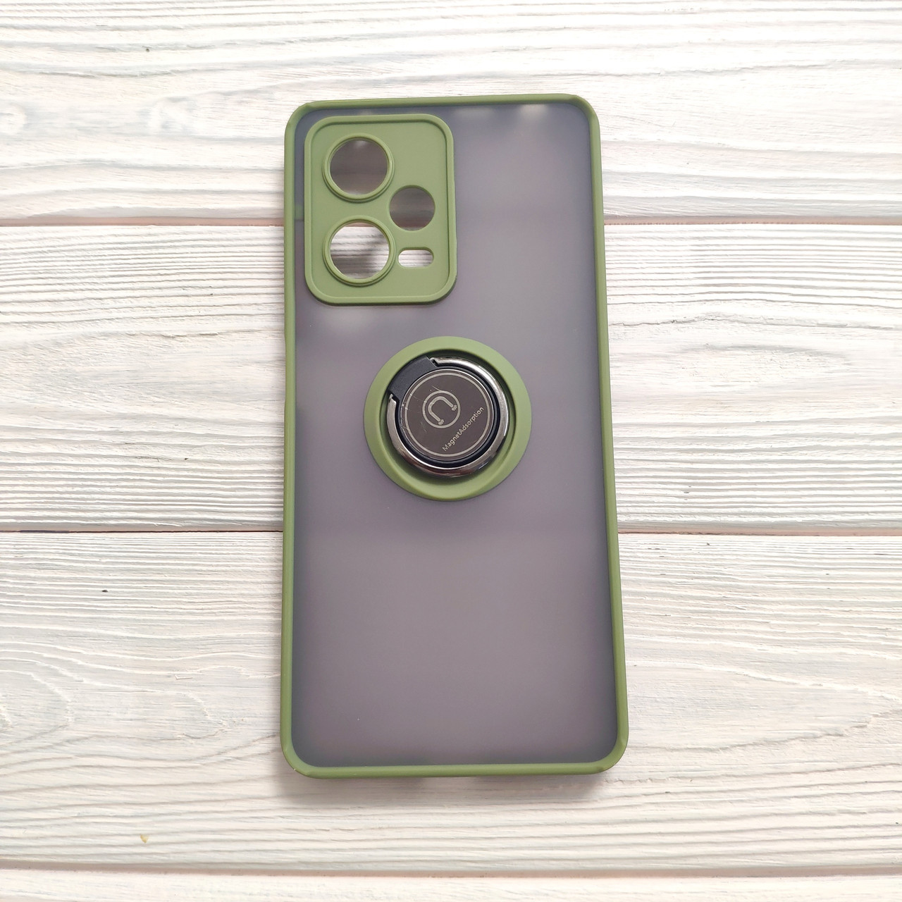 Чохол Armor Ring для Xiaomi Redmi Note 12 Pro 5G протиударний з кільцем Оливковий