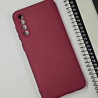 Силиконовый чехол накладка с защитой камеры на Samsung Galaxy A50S (Бордовый) / Чехол на телефон самсунг А50c