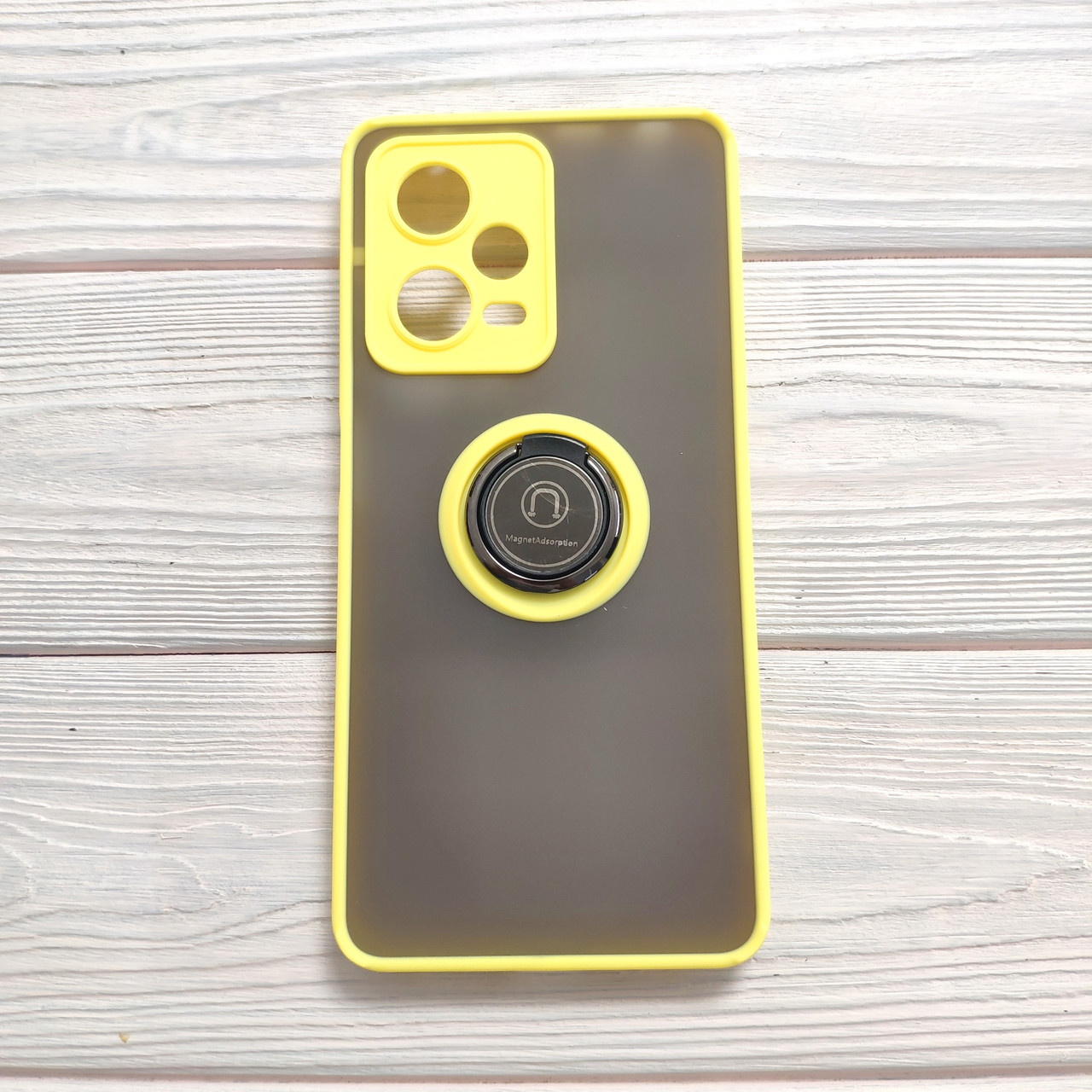 Чохол Armor Ring для Xiaomi Redmi Note 12 Pro 5G протиударний з кільцем Жовтий