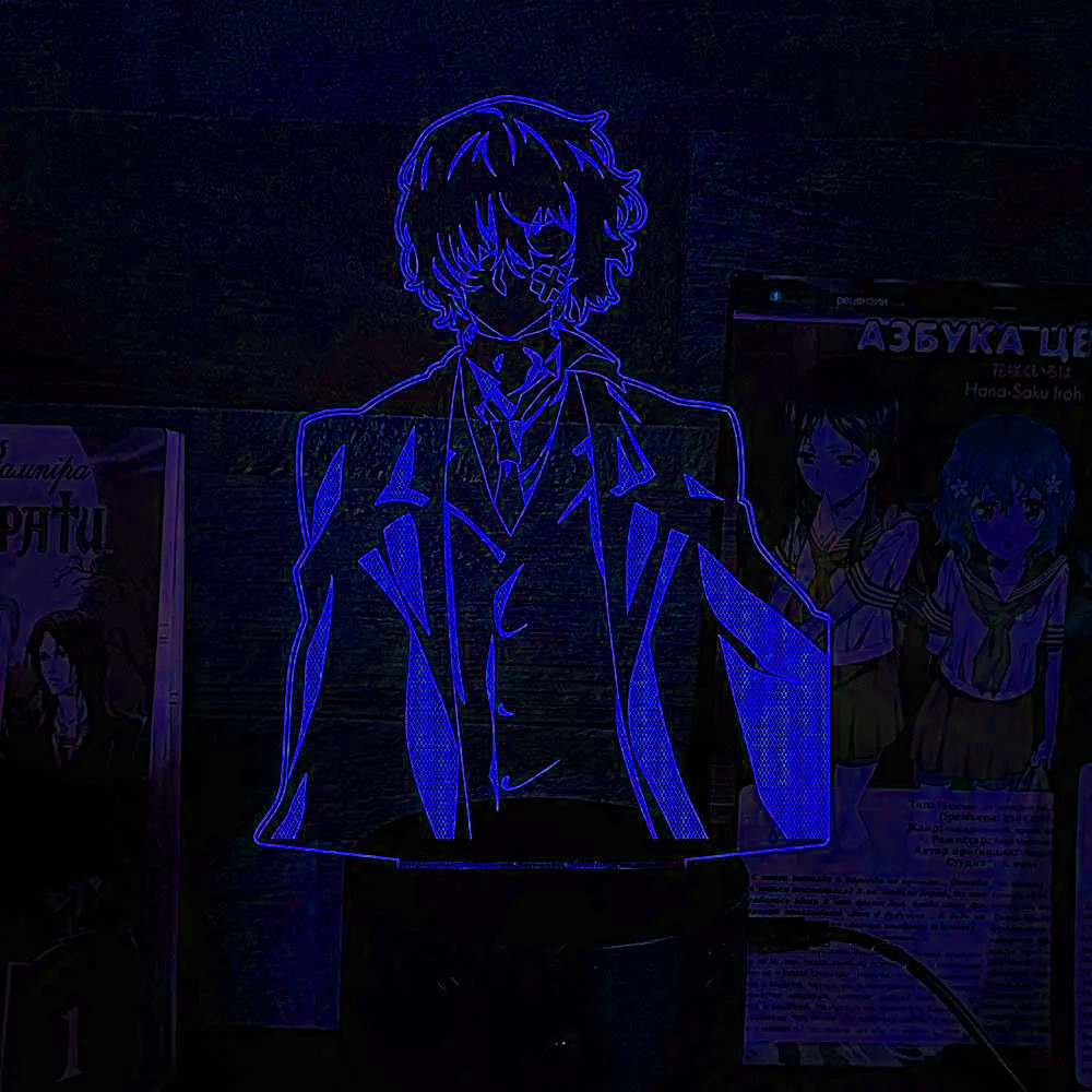 Акриловий світильник-нічник Осаму Дазай 3 синій tty-n002319