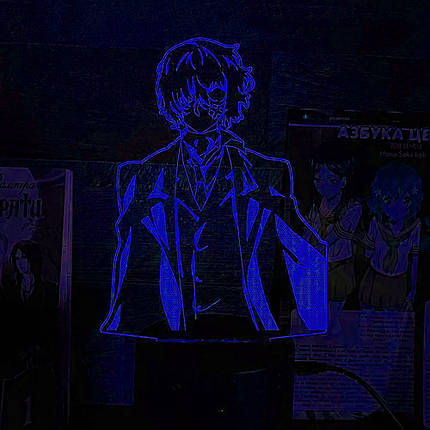 Акриловий світильник-нічник Осаму Дазай 3 синій tty-n002319, фото 1