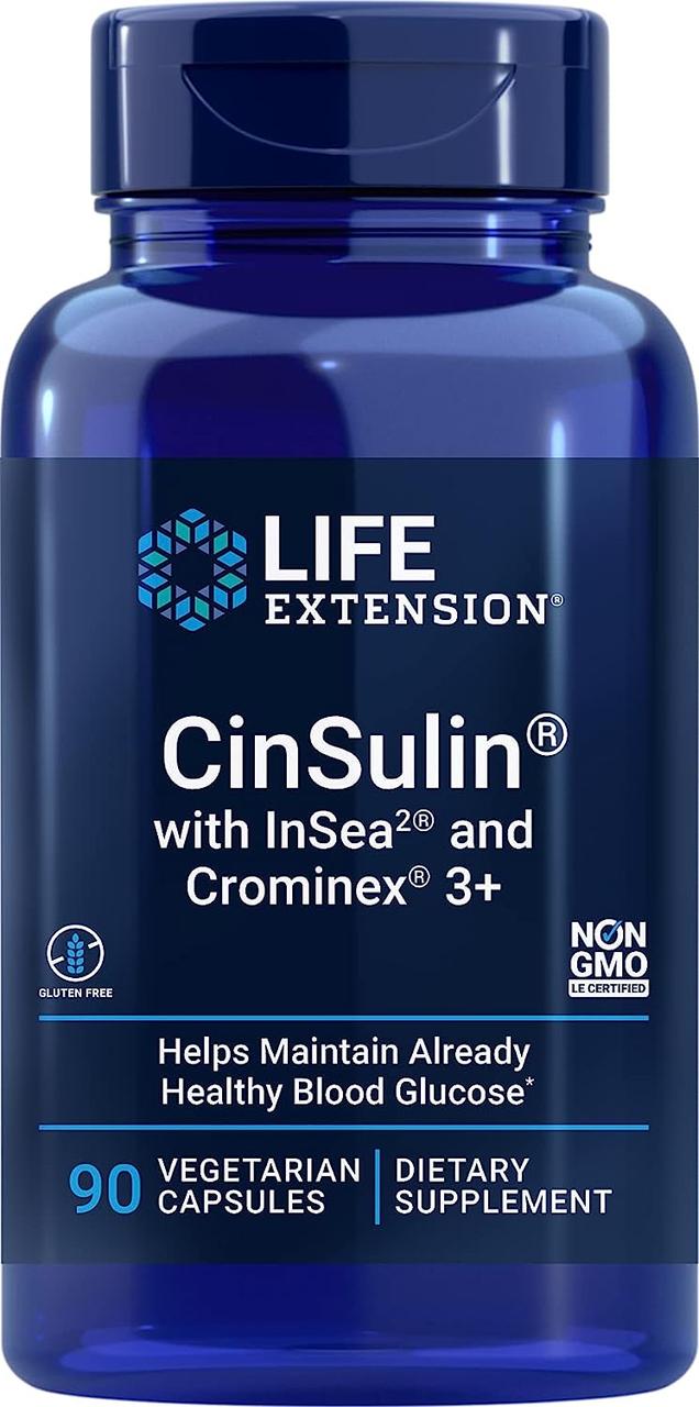 Life Extension CinSulin with InSea2 and Crominex / Підтримка здорового метаболізму глюкози 90 капсул
