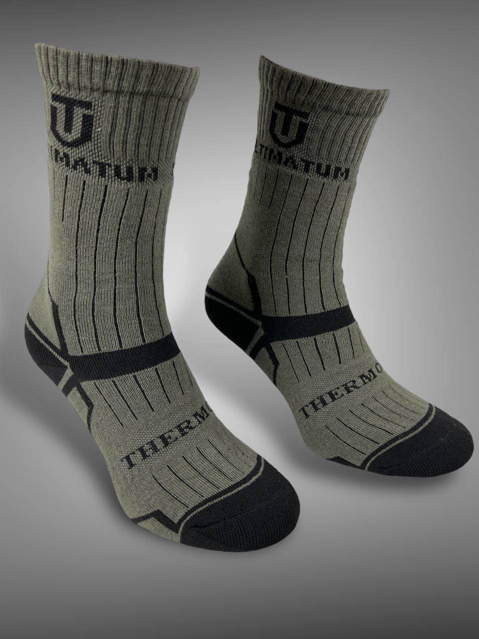 Чоловічі тактичні термошкарпетки зимові шкарпетки ULTIMATUM ThermoPro високі Олива 43-46