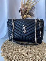 Yves Saint Laurent Black (silver) 29x19x10 женские сумочки и клатчи высокое качество