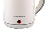Електрочайник Grunhelm EKS-1863SW 1.8 л 1500 Вт пластиковий зі шкалою рівня води автоматична система відкривання кришки, фото 2