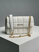 Michael Kors SoHo Small Quilted Leather Shoulder Bag White 22 х 13 х 9 см женские сумочки и клатчи высокое