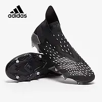 Бутсы Adidas Predator Freak + FG Адидас предатор фрик черные футбольная обувь Адидас детские предаторы