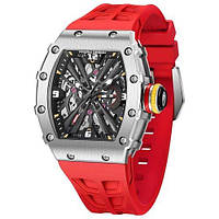 Чоловічий кварцовий водонепроникний (100м) годинник з нержавіючої сталі Pagani Design PD-1738 Silver-Red