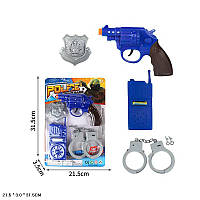 Игрушечный Полицейский набор арт. 99P-36A (168шт/2) пистолет, наручники, значок, планш. 21,5*3*31,5см