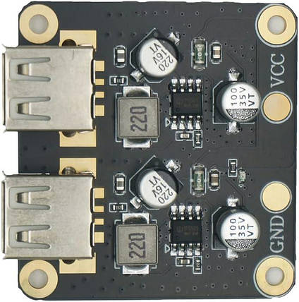 2-канальний модуль швидкої зарядки USB 12V24V для QC3, DC-DC 4.5-32В - 3-12В 24Вт, фото 1