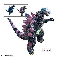 Игрушка Животное K6024 (24шт) Годзила, 2 цвета микс, резиновые с силиконовым наполнителем, звук-рычание, в