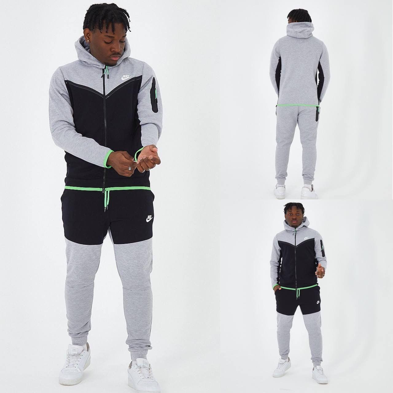 Костюм спортивний чоловічий світло-сірий весна-осінь з капюшоном Nike Tech Fleece Grey (05858)
