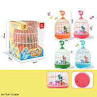 Птичка в клетке ZH998-20 (ZH998-20-KI) (192шт/2) 4 цвета микс, поет, свет, р-р игрушки 9*15см, короб.