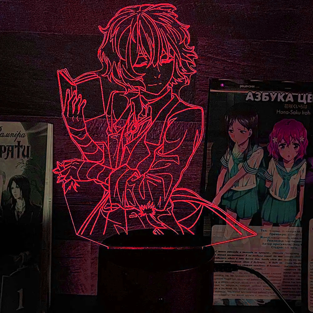 Акриловий світильник-нічник Осаму Дазай 2 червоний tty-n002314