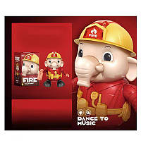 Игрушка Музыкальная животные R03A (72шт/2)слоник -пожарный,батар., музыка, движение, в коробке 13*12*21см