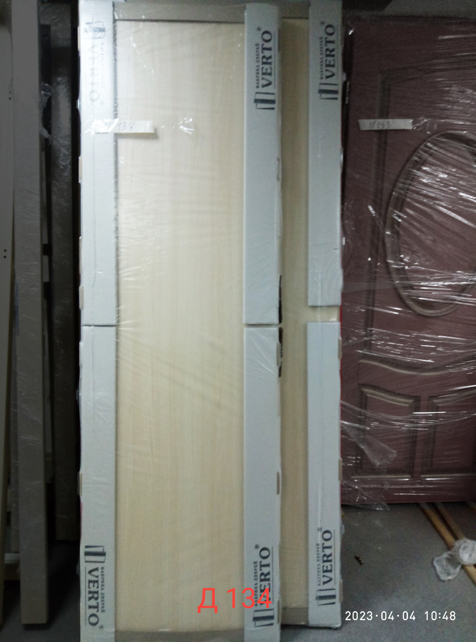 Д-134-2 дверний блок ламінований ДВП, світлий беж, фото 1