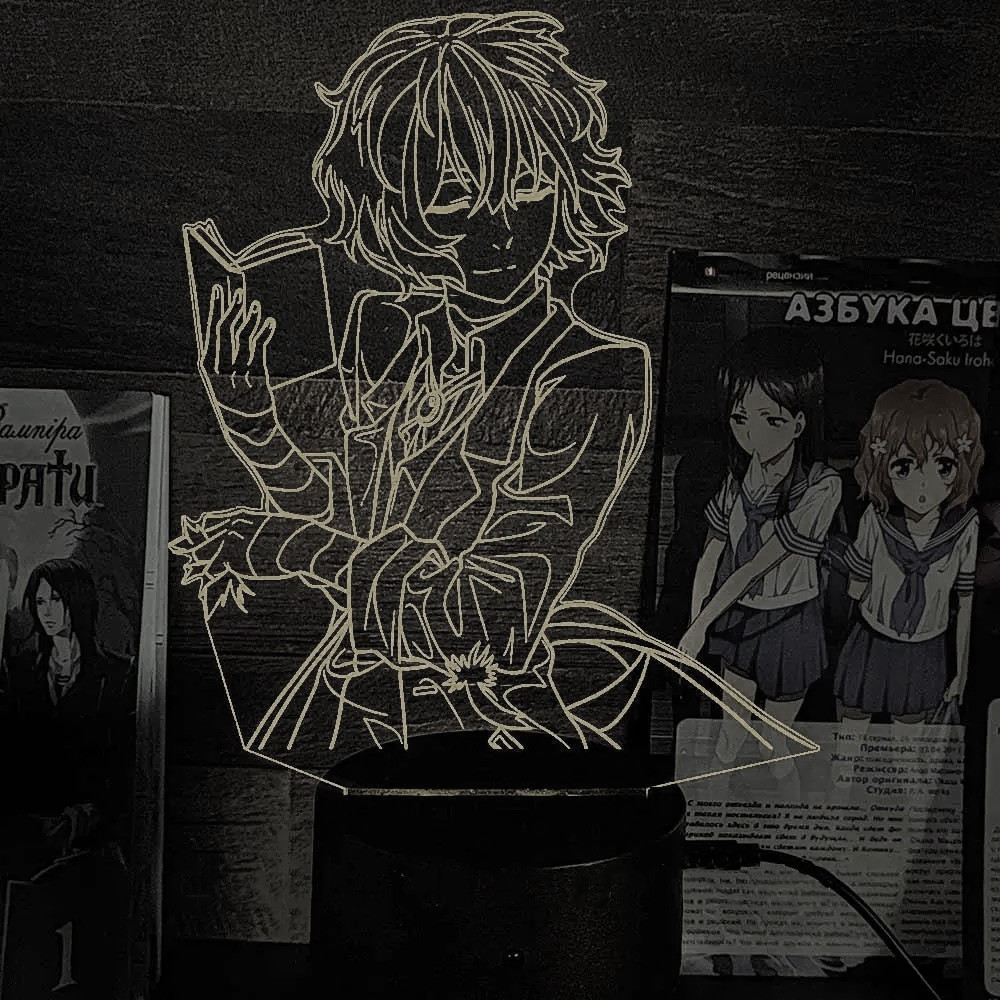 Акриловий світильник-нічник Осаму Дазай 2 білий tty-n002316