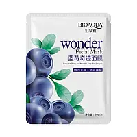 Тканинна маска для обличчя з екстрактом чорниці Bioaqua Wonder Facial Mask