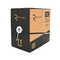Кабель КПВ UTP 2*2*0.5 cat 5E Ritar, (CCA), для внутр. робіт, 500 м, Grey, Corton BOX (300x580x230), Q2
