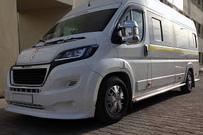 Fiat Ducato Передня накладка 2014 ⁇ ︎ (вузька, під фарбування) AUC Тюнінг переднього бампера Фіат Дукато