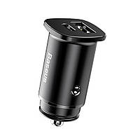 АЗУ Baseus (CCALL-AS01) Square metal USB Type C Car Charger (2 USB) ( 4.5A ) Black