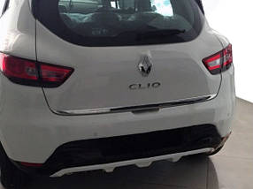 Renault Clio 4 Накладка на задній бампер (під фарбування) AUC Тюнінг заднього бампера Рено Кліо 4